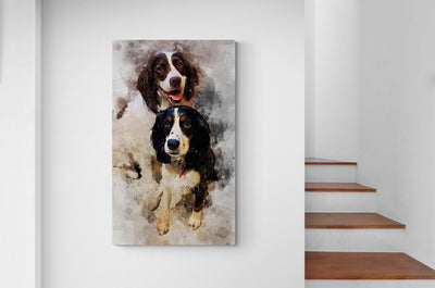 Pet loss gifts dog Portrait from photo Custom watercolor pet portrait Mom dog gift Dad dog gifts Canvas print gift for pet lovers Birthday