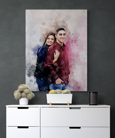 Anniversary Canvas Wall Art Portrait | Personalized Gift for Boyfriend