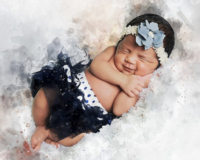 Personalized 1st Birthday Gift - Baby Portrait from Photo